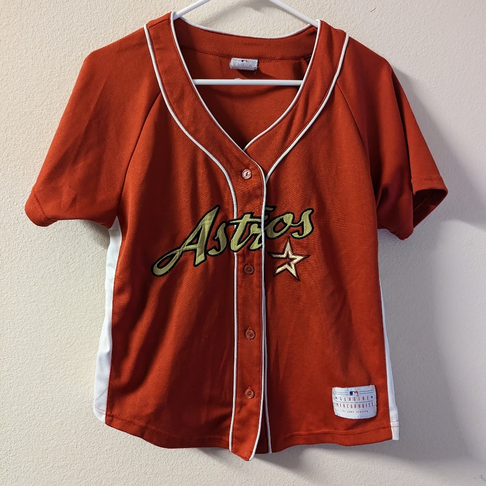 Vintage Houston Astros Lady Slugger Baseball Jersey Womens Small S Orange Adult